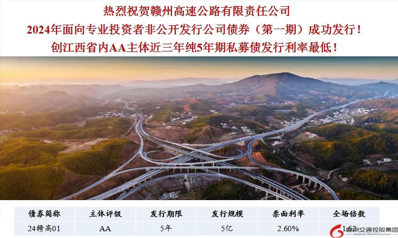 喜報(bào)！贛州交控集團(tuán)接連在資本市場(chǎng)發(fā)行債券成功！
